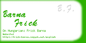 barna frick business card